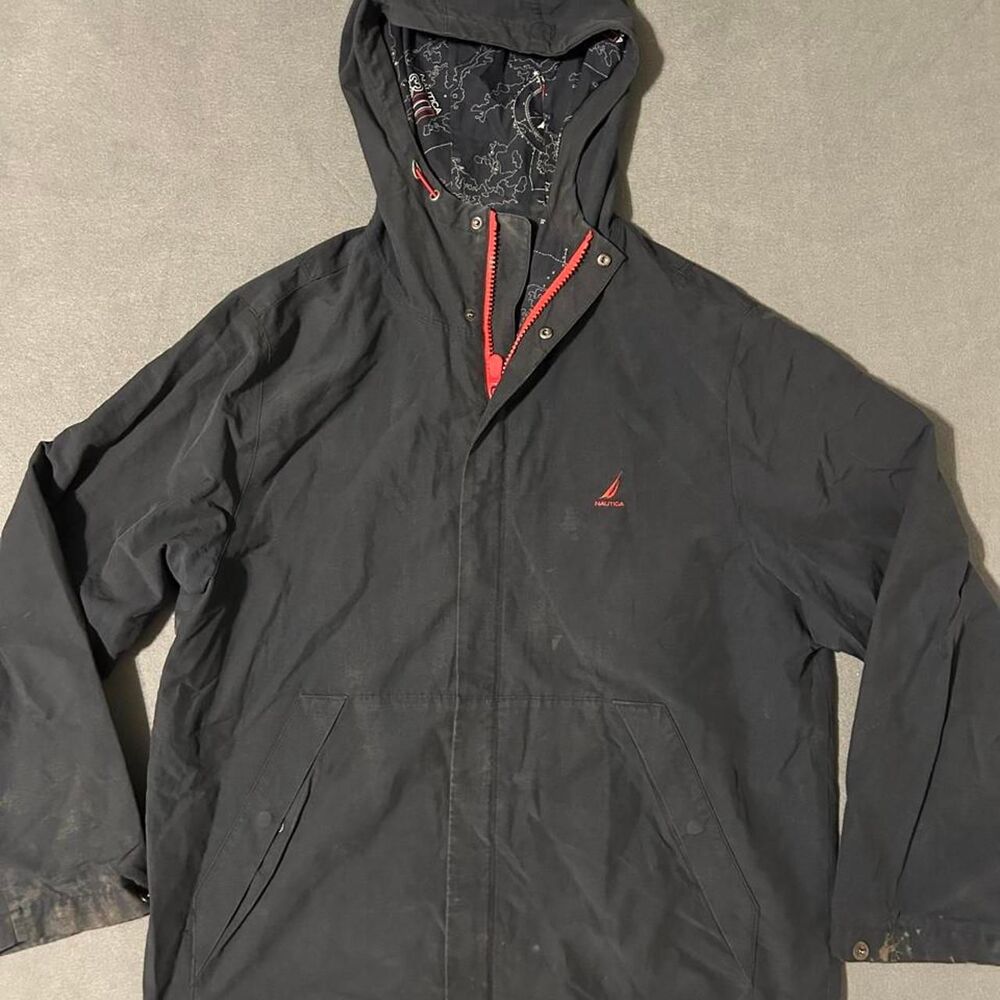 Nautica Men's Black and Navy Jacket